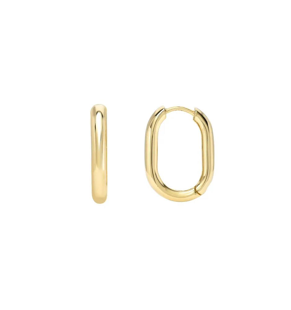 Zoe Lev 14K Gold Thick Oval Hoop Earrings