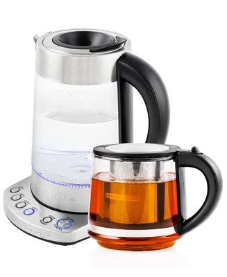 Ovente Electric Hot Water 1.7 L Kettle Set, 2 Pieces - Silver