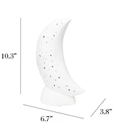 Simple Designs Porcelain Moon Shaped Table Lamp