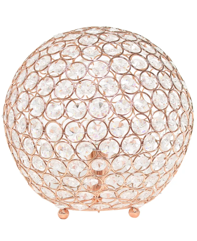 Elegant Designs Elipse 10" Crystal Ball Sequin Table Lamp - Rose Gold