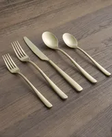 Cambridge Silversmiths Rise Champagne Satin Flatware Set, 20 Piece - Champagne Gold