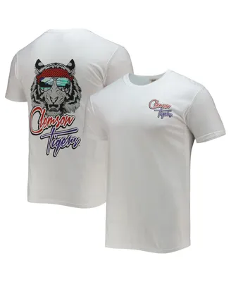 Men's White Clemson Tigers Mascot Bandana T-shirt