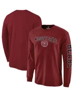 Men's Fanatics Garnet Missouri State University Bears Distressed Arch Over Logo Long Sleeve T-shirt