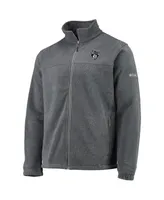 Men's Columbia Brooklyn Nets Heathered Charcoal Flanker Full-Zip Jacket