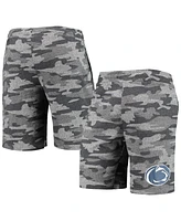 Men's Concepts Sport Charcoal, Gray Penn State Nittany Lions Camo Backup Terry Jam Lounge Shorts
