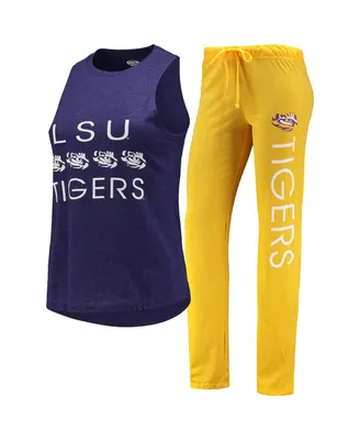 Women's Concepts Sport Gold, Purple Lsu Tigers Tank Top and Pants Sleep Set