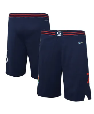Big Boys Nike Navy Philadelphia 76ers 2021/22 City Edition Courtside Swingman Shorts