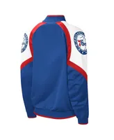 Women's Starter Royal, Red Philadelphia 76Ers Fan Girl Satin Raglan Full-Zip Jacket