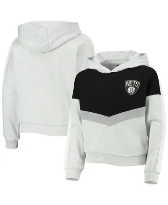 Big Girls Heathered Gray Brooklyn Nets All Yours Pullover Hoodie
