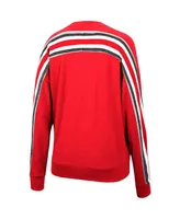 Women's Colosseum Heathered Scarlet Ohio State Buckeyes Team Oversized Pullover Sweatshirt