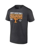 Men's Fanatics Heathered Charcoal Tennessee Volunteers 2022 Sec Basketball Conference Tournament Champions Locker Room T-shirt