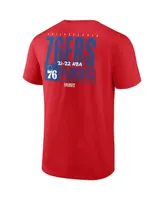 Men's Fanatics Red Philadelphia 76ers 2022 Nba Playoffs Dunk T-shirt