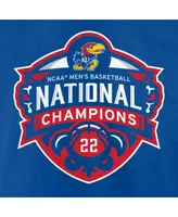 Men's Fanatics Royal Kansas Jayhawks 2022 Ncaa Men's Basketball National Champions Official Logo Pullover Hoodie