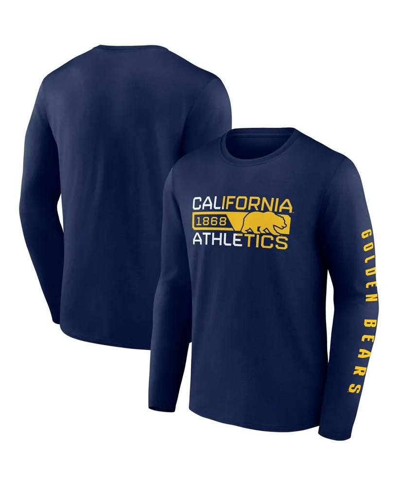 Men's Fanatics Navy Cal Bears Broad Jump 2-Hit Long Sleeve T-shirt