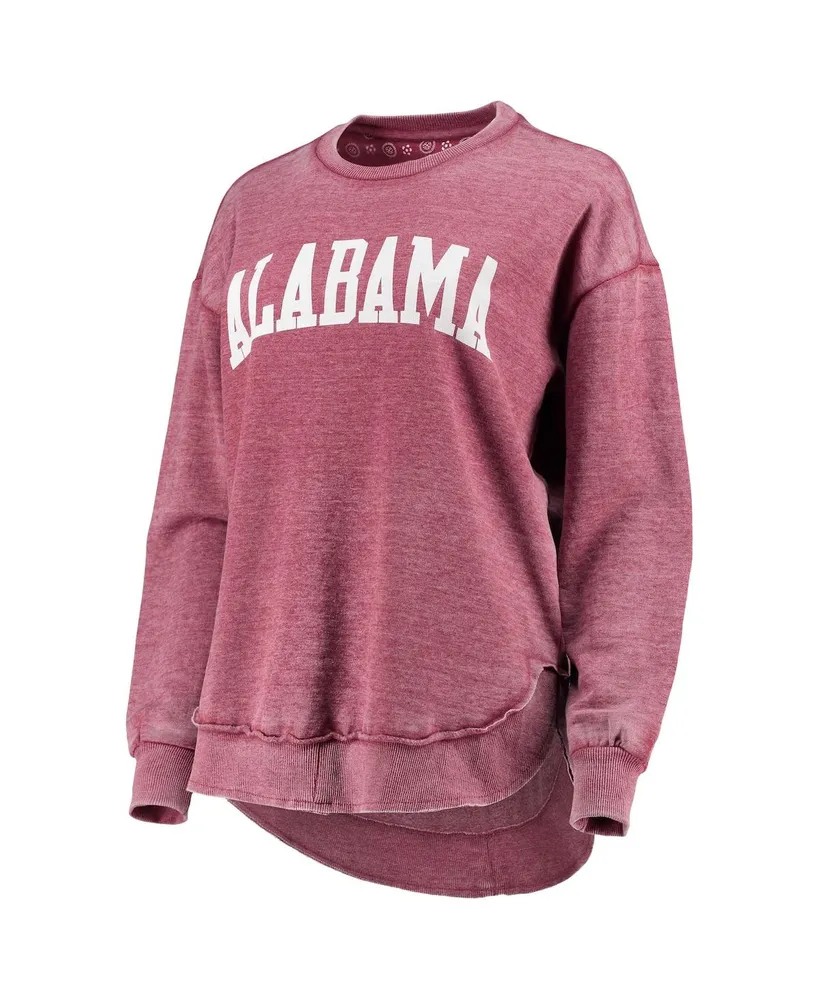 Women's Pressbox Crimson Alabama Tide Vintage-Like Wash Pullover Sweatshirt