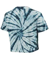 Women's Pressbox Navy Penn State Nittany Lions Showtime Tie-Dye Crop T-shirt
