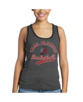 Women's Majestic Threads Damian Lillard Black Portland Trail Blazers Name and Number Tri-Blend Tank Top