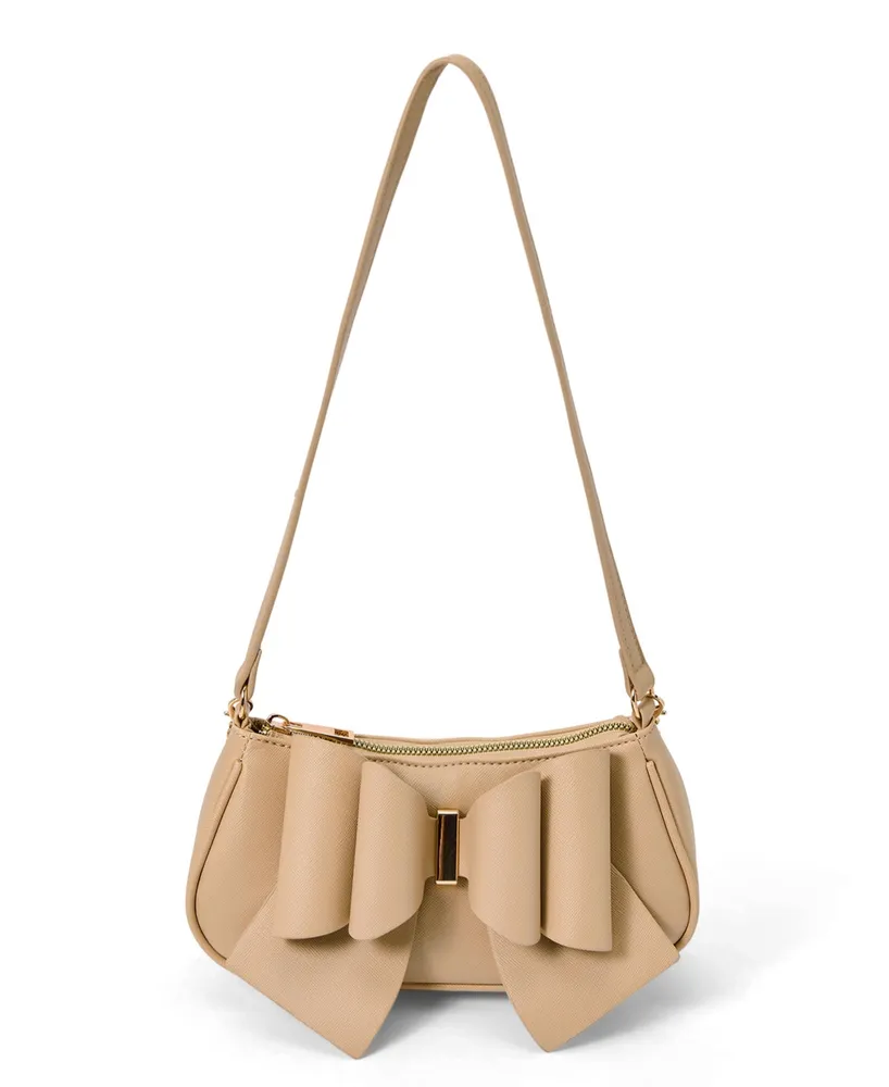 Women's Spring Bow Baguette Shoulder Bag