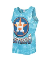 Men's '47 Blue Houston Astros Big Leaguer Tubular Tie-Dye Tank Top