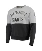 Men's '47 Heathered Gray and Heathered Black San Francisco Giants Two-Toned Team Pullover Sweatshirt