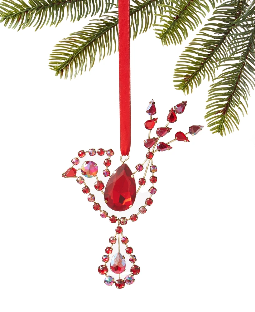 Holiday Lane Ruby Red Holiday Jeweled Bird Ornament, Created for Macy's