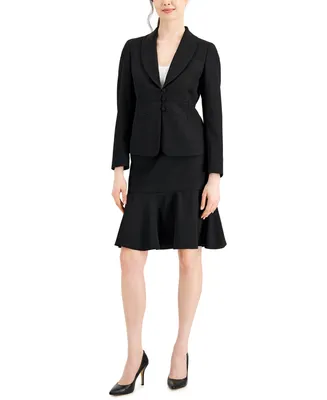 Le Suit Women's Shawl-Collar Skirt Suit