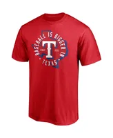 Men's Fanatics Red Texas Rangers Hometown Logo T-shirt