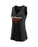 Women's Fanatics Black San Francisco Giants Iconic V-Neck Tank Top