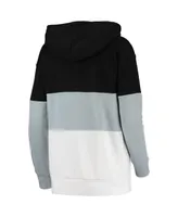 Women's G-iii Sports by Carl Banks Black and Gray Chicago White Sox Block Tackle Colorblock Pullover Hoodie