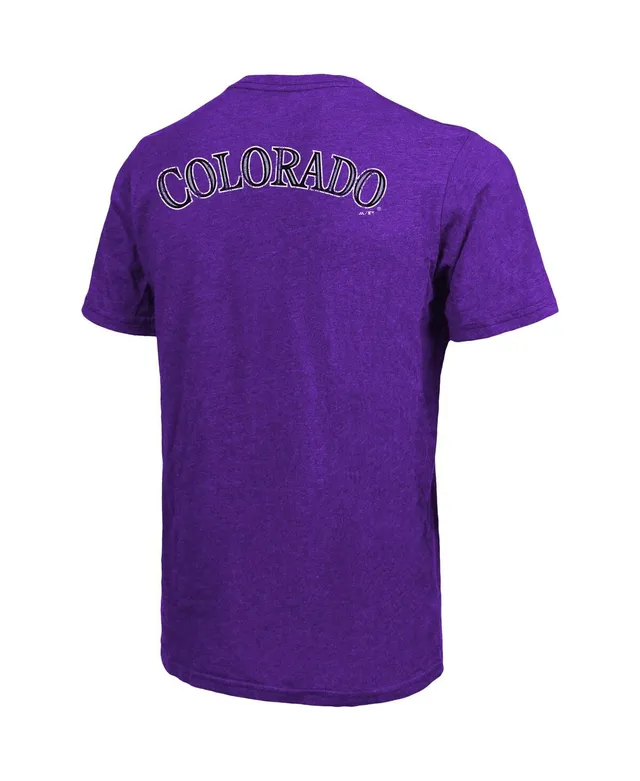 Majestic Men's Majestic Threads Purple Colorado Rockies Throwback Logo  Tri-Blend T-shirt