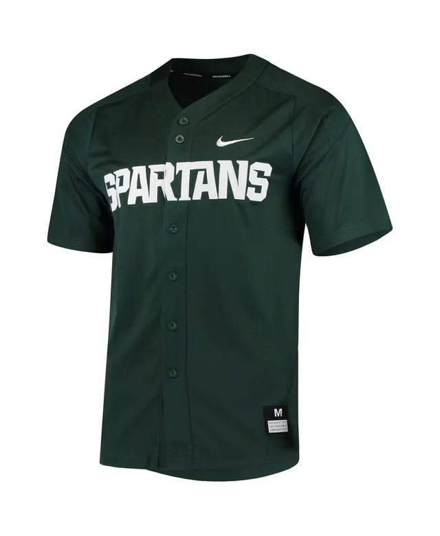 Men's Nike Natural Michigan State Spartans Replica Vapor Elite Full-Button Baseball Jersey, S