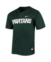 Men's Nike Green Michigan State Spartans Vapor Untouchable Elite Full-Button Replica Baseball Jersey