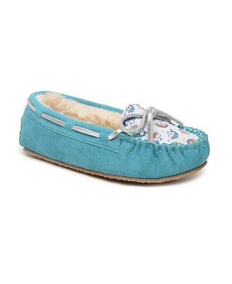Minnetonka Little and Big Girls Cassie Unicorn Moccasin Slippers