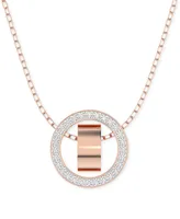 Swarovski Rose Gold-Tone Crystal Circle 29-1/2" Adjustable Pendant Necklace