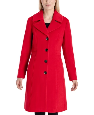 Anne Klein Women's Single-Breasted Wool Blend Walker Coat, Created for Macy's