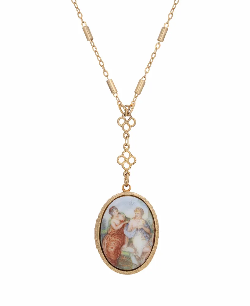 Women's Victorian Art Locket Necklace