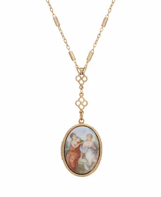 Women's Victorian Art Locket Necklace