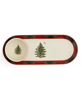 Spode Christmas Tree Chip and Dip Set