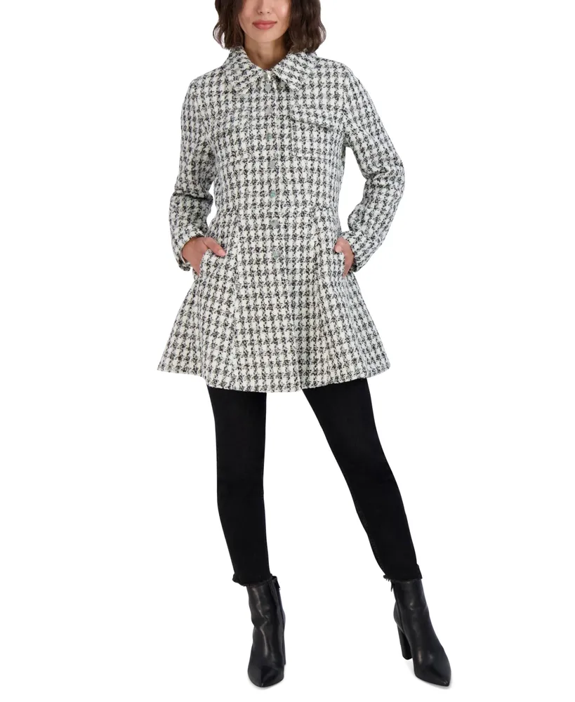 Laundry by Shelli Segal Women's Single-Breasted Skirted Tweed Coat