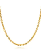 Italian Gold Diamond Cut Rope, 18" Chain Necklace (3-3/4mm) in 14k Gold, Made in Italy
