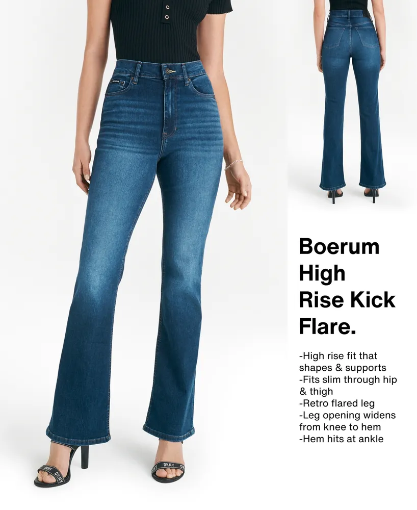 Dkny Jeans Women's Boerum High Rise Flare Leg Jeans