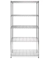 Seville Classics 5-Tier Steel Wire Wheeled Shelving