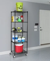 Seville Classics UltraDurable Commercial-Grade 5-Tier Nsf-Certified Steel Wire Wheeled Shelving
