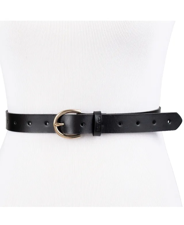 Women's Circular Center Bar Buckle Leather Belt