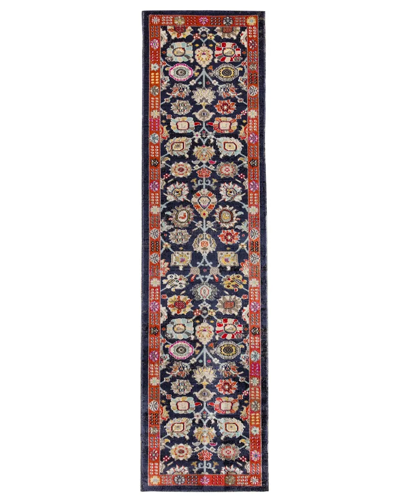 Liora Manne' Fresco Vintage-Like Floral 1'11" x 7'6" Runner Outdoor Area Rug