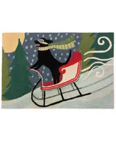 Liora Manne' Frontporch Sledding Dog 2'6" x 4' Outdoor Area Rug