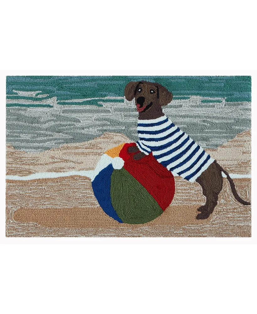 Liora Manne' Frontporch Coastal Dog 1'8" x 2'6" Outdoor Area Rug