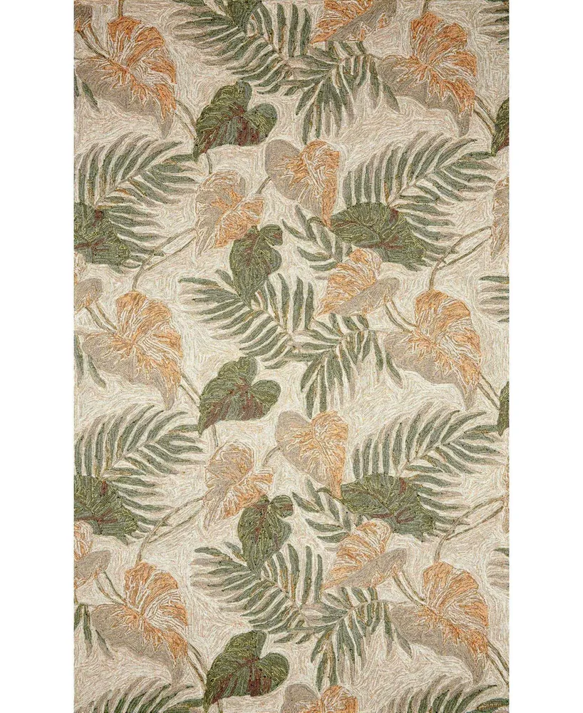 Liora Manne' Ravella Tropical Leaf 5' x 7'6" Outdoor Area Rug