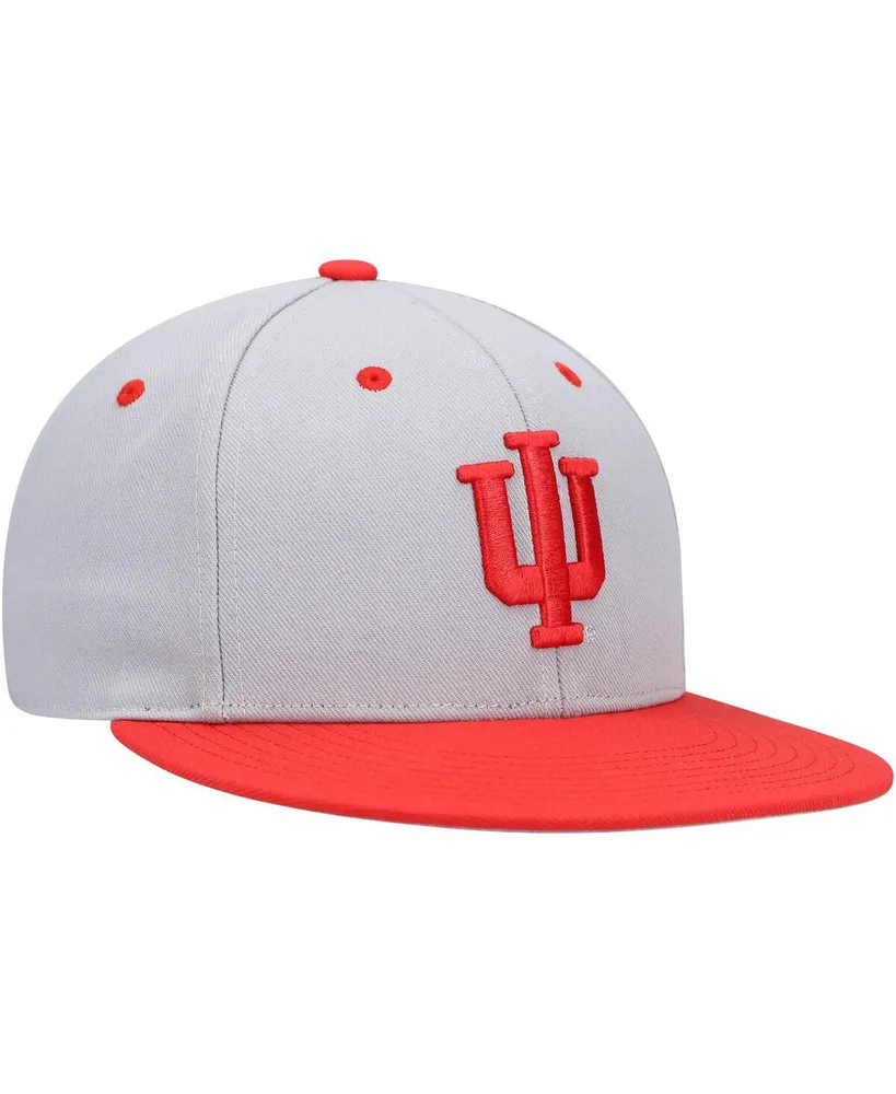 Men's adidas Gray Indiana Hoosiers On-Field Baseball Fitted Hat
