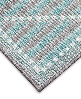 Liora Manne' Malibu Checker Diamond 1'11" x 7'6" Runner Outdoor Area Rug